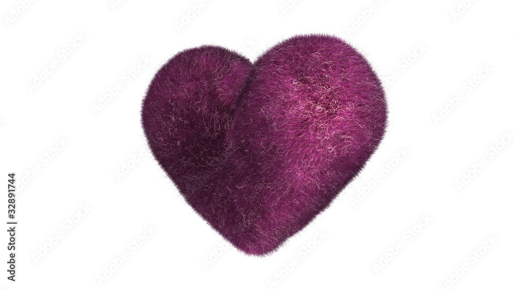 Seamless loop of rotation pink fluffy heart Seamless loop of rotation pink fluffy heart