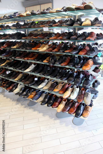 shoes on shelves