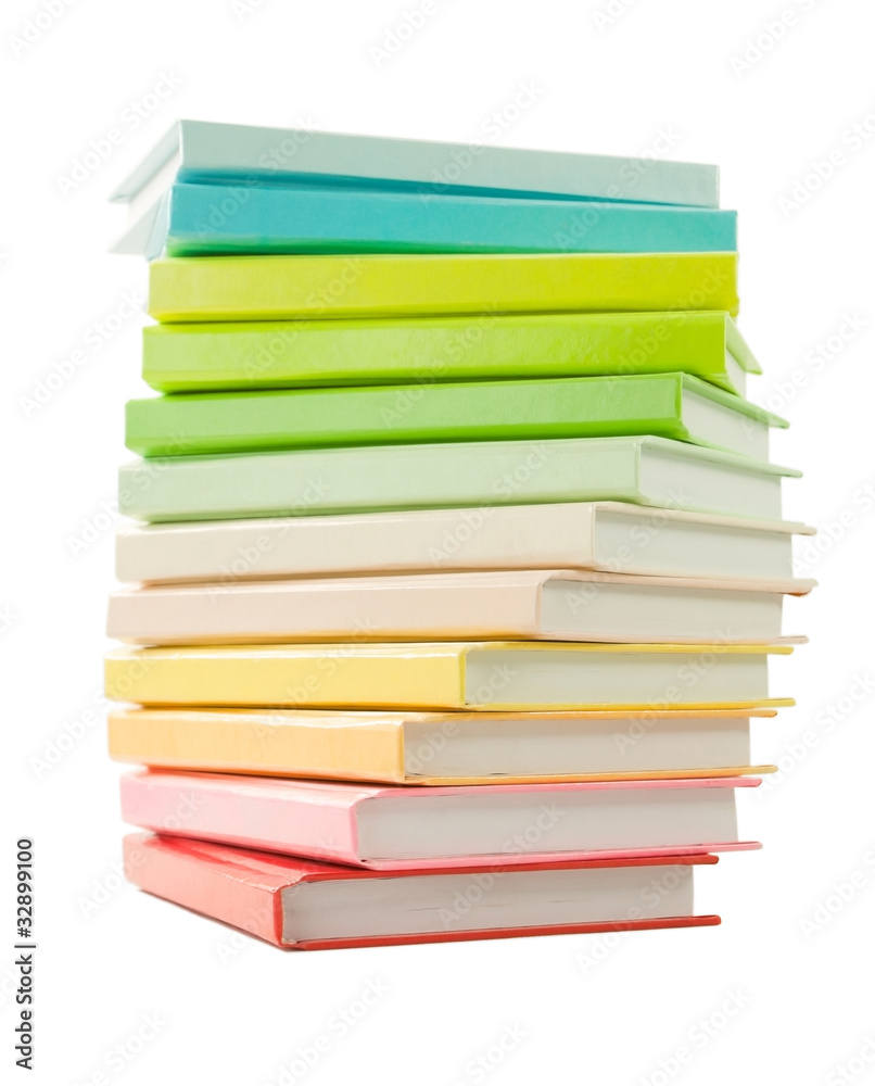 Stack of the books laying isolated on white