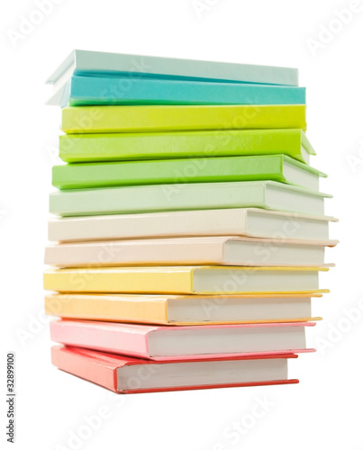 Obraz na płótnie Stack of the books laying isolated on white w salonie