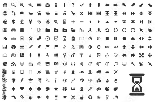 200 icons, web, modern