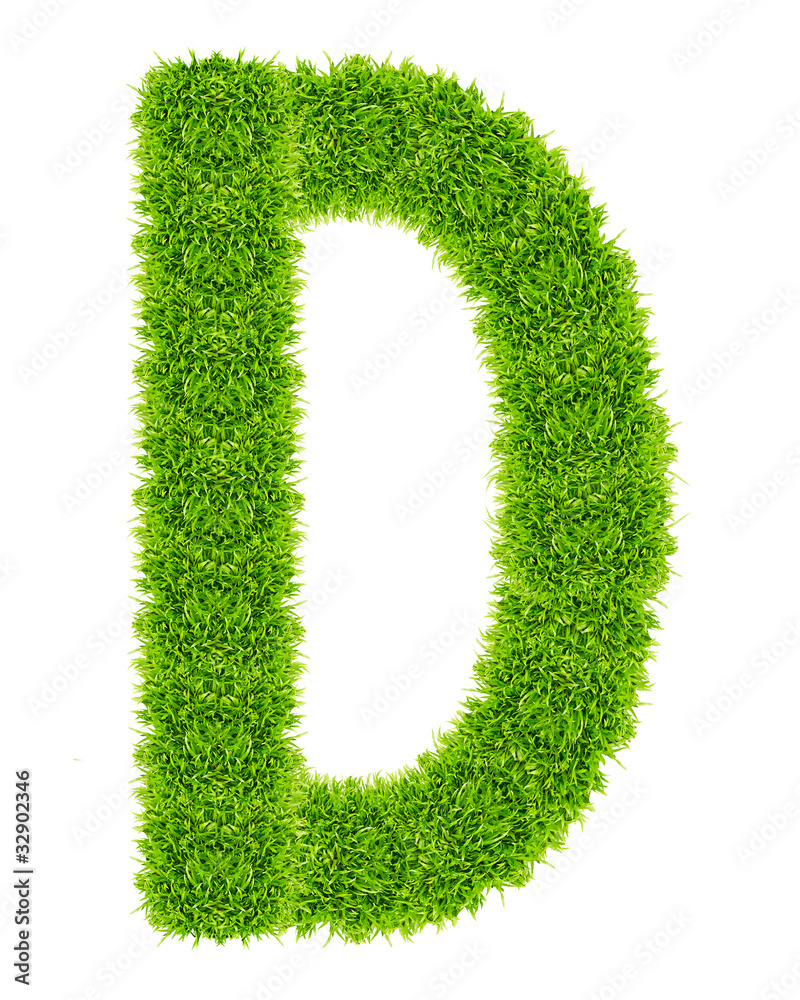green grass letter D Isolated green grass letter D Isolated