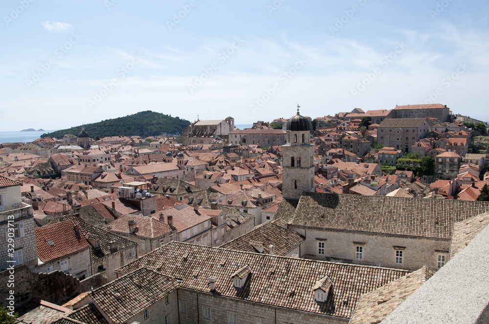 Fototapeta premium Rooftops in Walled City of Dubrovnic Croatia