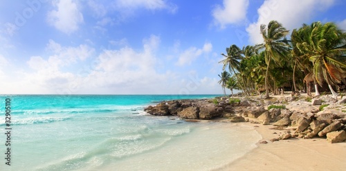 Caribbean Tulum Mexico tropical panoramic beach © lunamarina