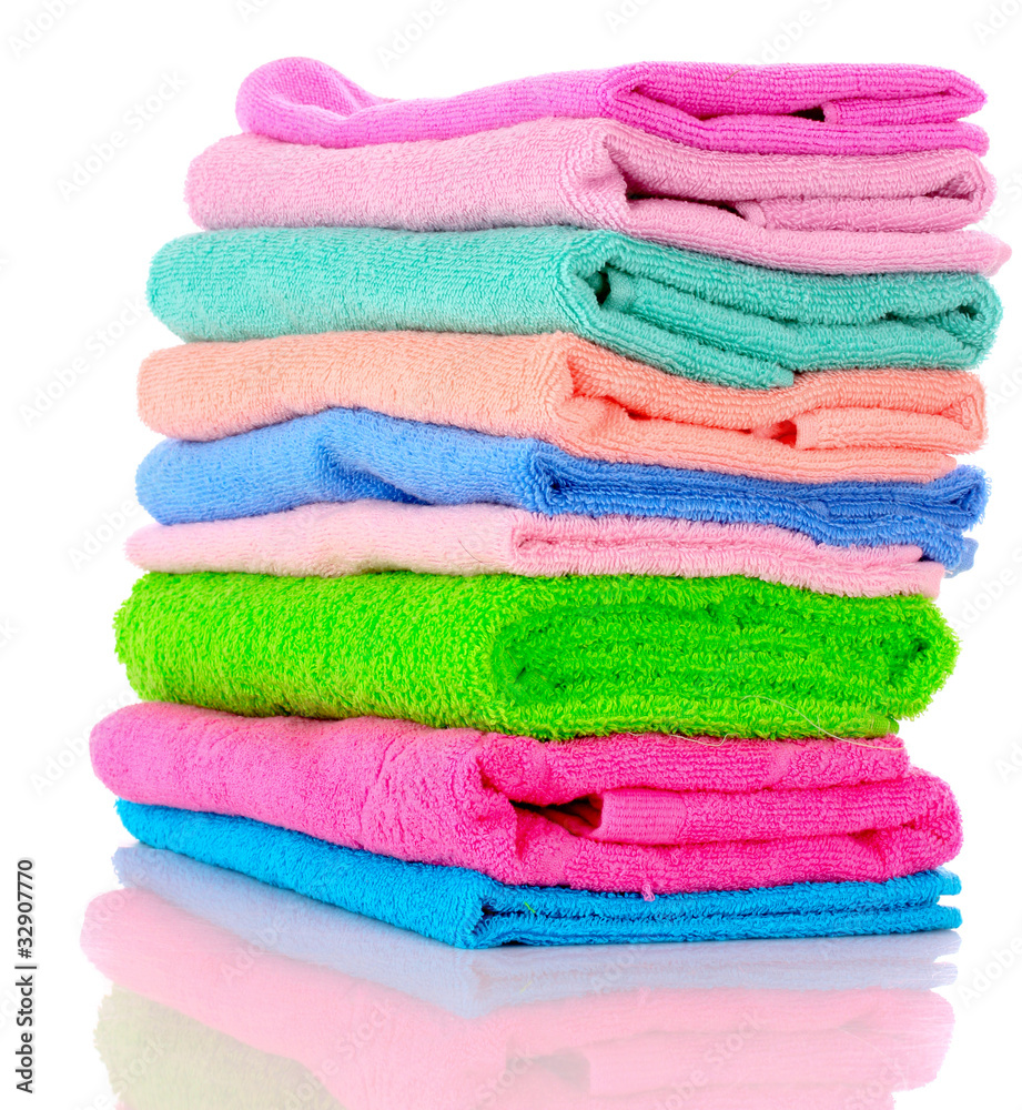 Few towels isolated on white