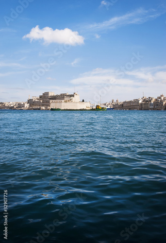 Birgu Bastions and barge