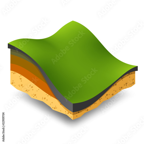 Isometric green hills and meadows