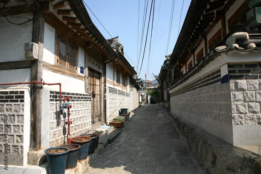 Naklejka premium Korea Bukchon Hanok Village