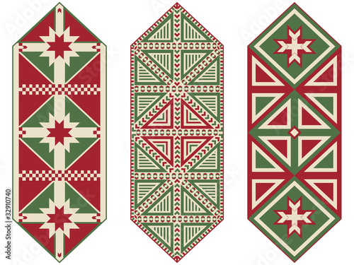 Set of Ornamental Christmas Table Runners