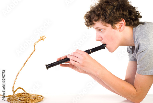 Boy with fife and rope