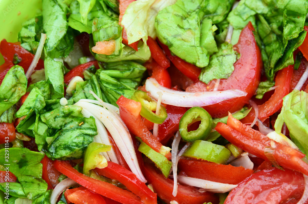 Salad with onion, chilli, and tomato Salad with onion, chilli, and tomato