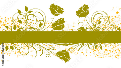 banniere de roses vertes