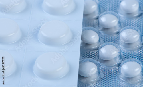 Tablets in a pack close up.