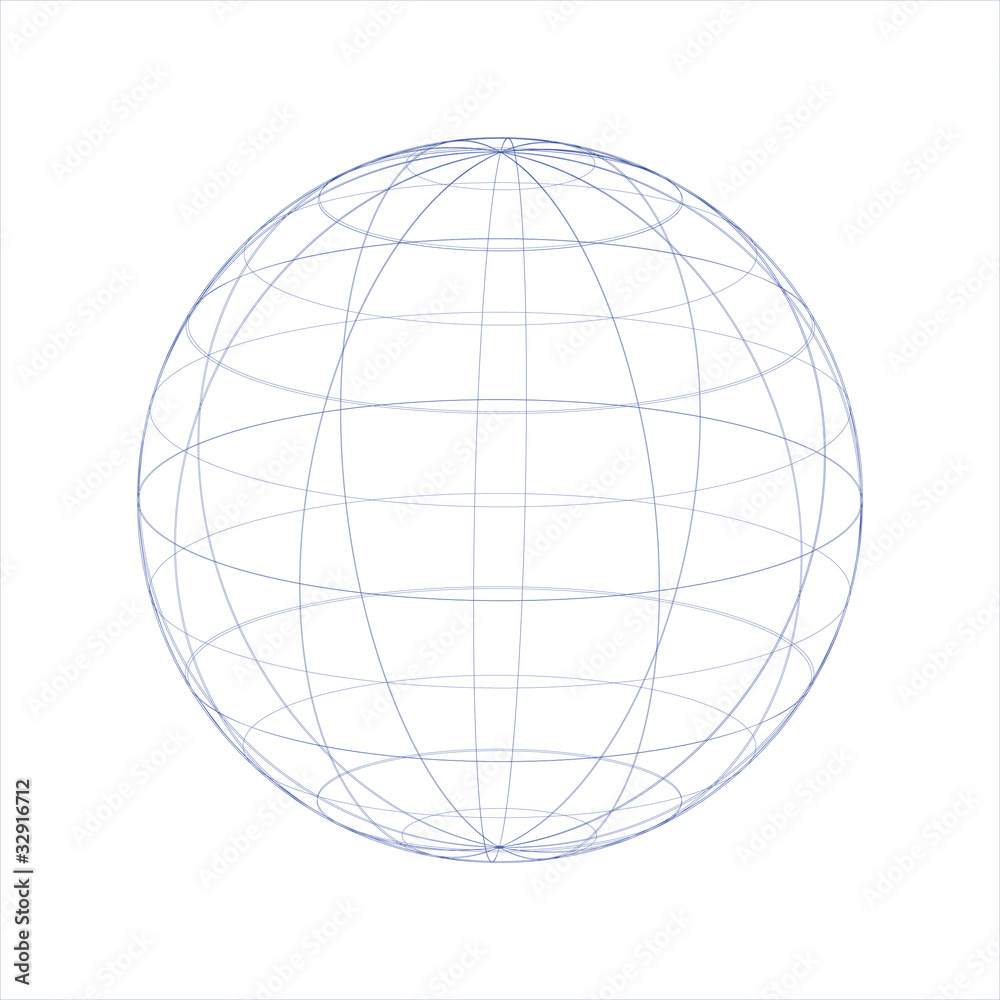 blue globe wireframe