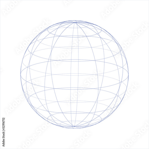 blue globe wireframe