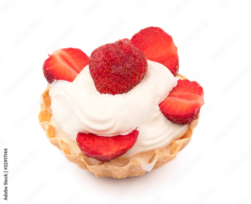 strawberries and cream in a basket strawberries and cream in a basket