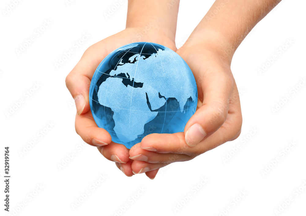 Hand holding the Earth Hand holding the Earth