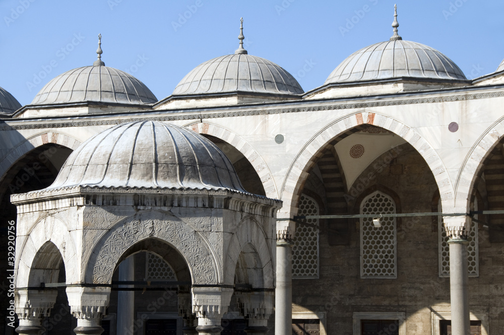 domes blue mosque Istanbul Turkey