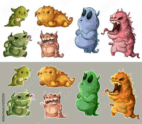 Cute monsters isolated