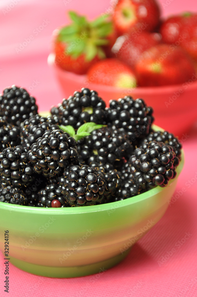 Blackberries and strawberries Blackberries and strawberries