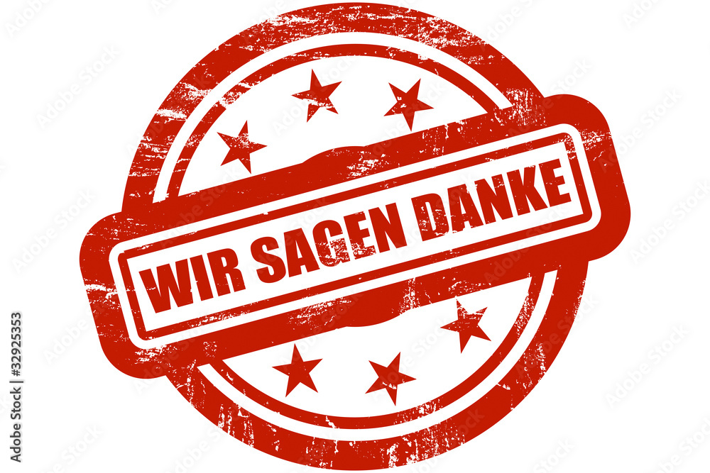 Sternen Stempel rot WIR SAGEN DANKE Stock Illustration | Adobe Stock
