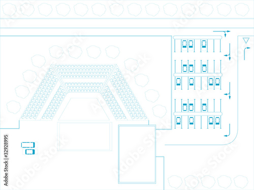 Vector illustration of imaginary open air theatre
