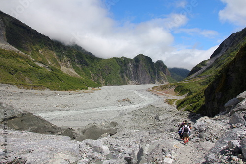Hiking at the valley of Fox Glacier