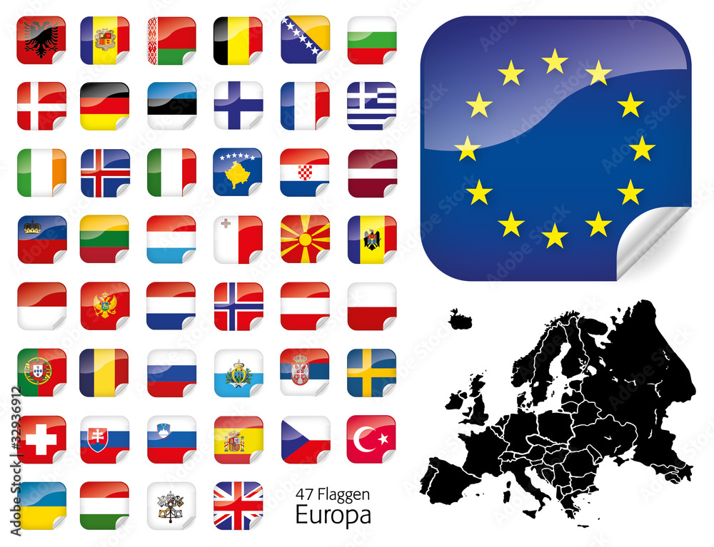 Sticker Europa Flagge Fahne 3 