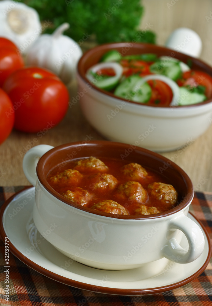 Meatballs in tomato sauce. Meatballs in tomato sauce.