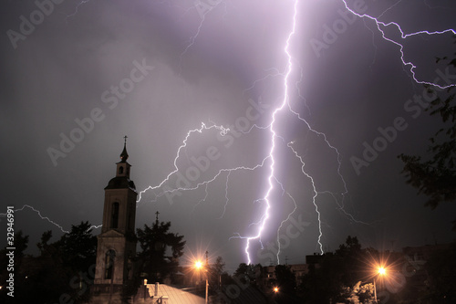 Lightning and church