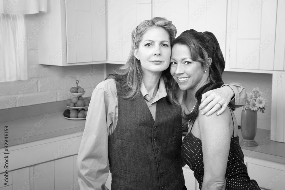 Girlfriends in a kitchen Girlfriends in a kitchen