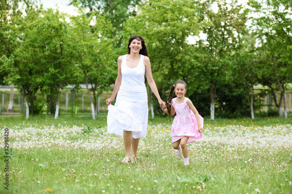 Young mother and her young daughter