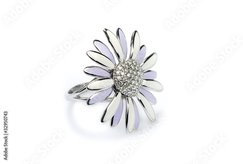 Ring with enamel and diamonds