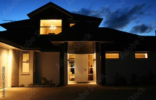 Modern House Exterior at Night 2