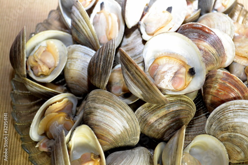 Plate of Whole Steamers Cooked photo