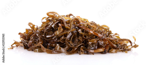 Sliced laminaria isolated on the white background