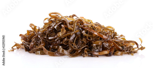 Sliced laminaria isolated on the white background photo