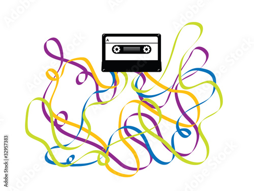 Colorful Crazy Cassette Tape Illustration