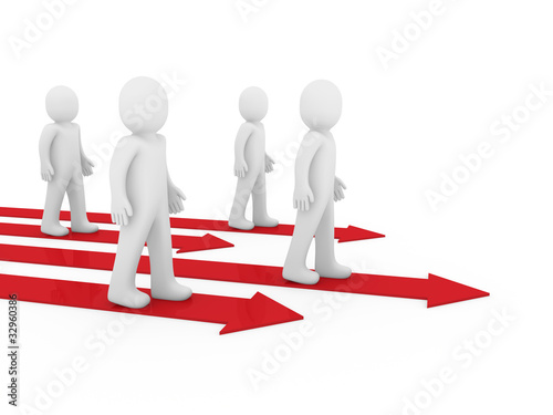 3d men team arrow way