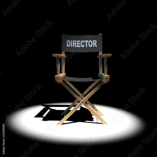 3d Directors chair under the spotlight