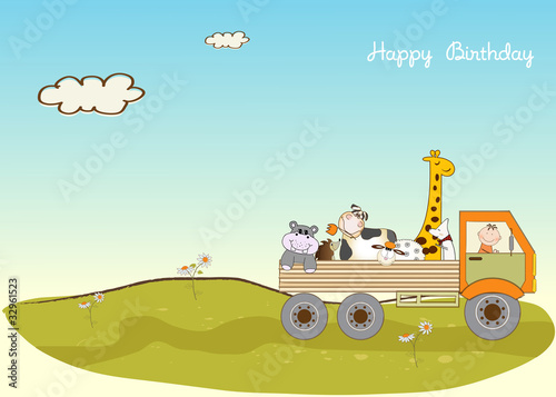 birthday card with toys