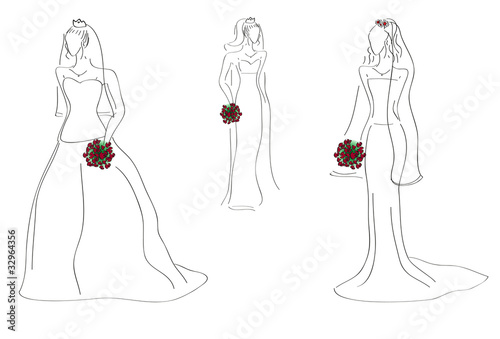 Models with bridal gowns