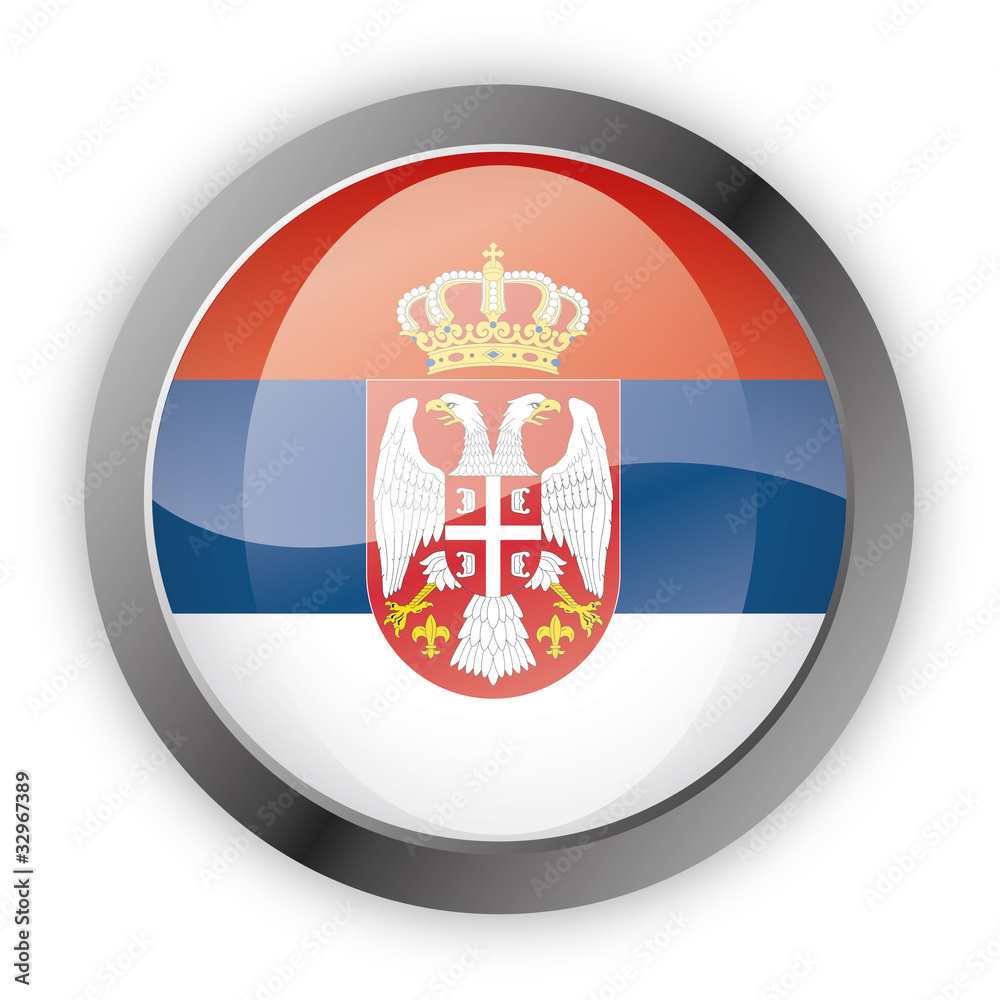 Obraz premium Button Europa - Serbien Serbia Srbija