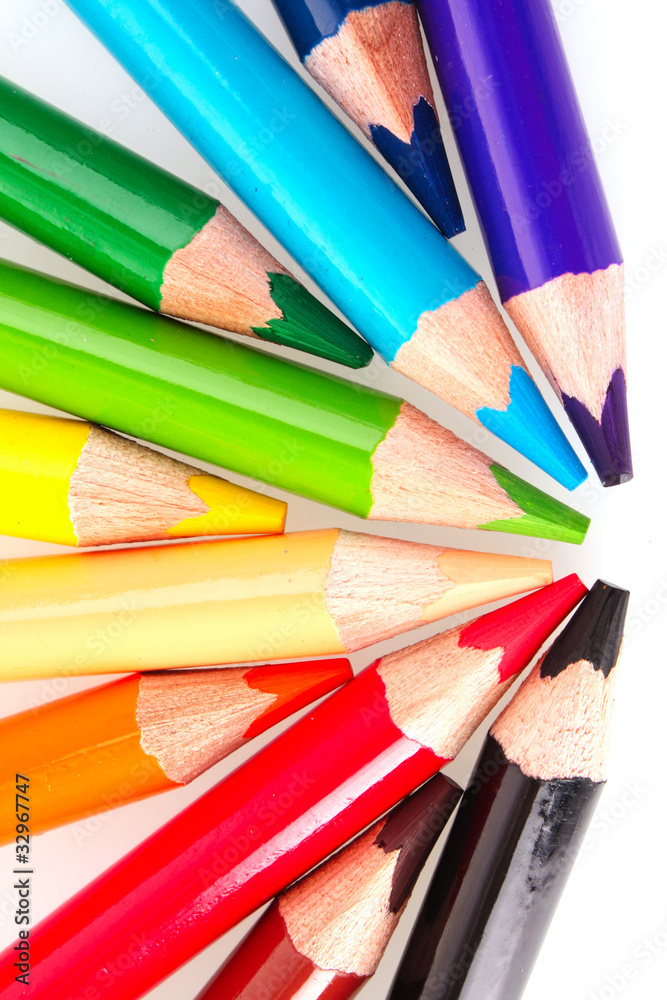 Color pencils isolated on white background Color pencils isolated on white background