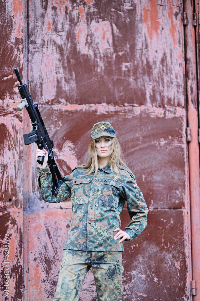 Fototapeta premium Sexy Military Girl