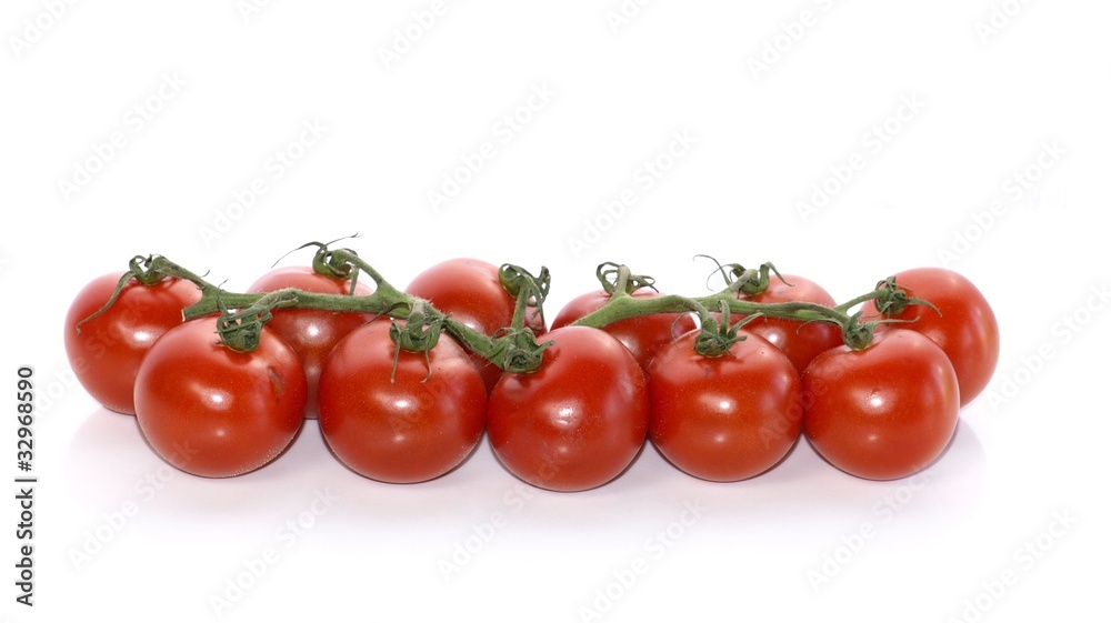 Fresh cherry tomatoes isolated on white