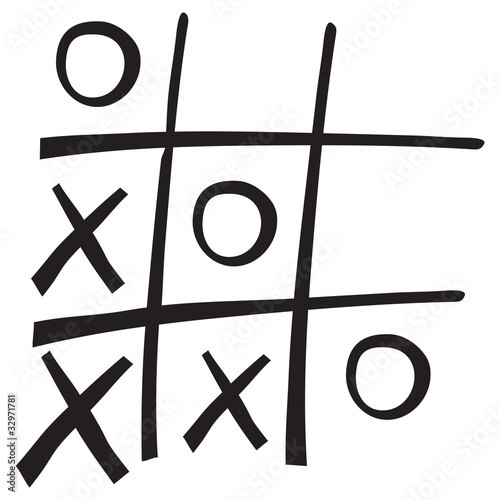Hand drawn tic tac toe game