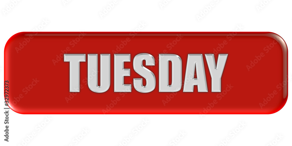 Button rot Ecken rund TUESDAY