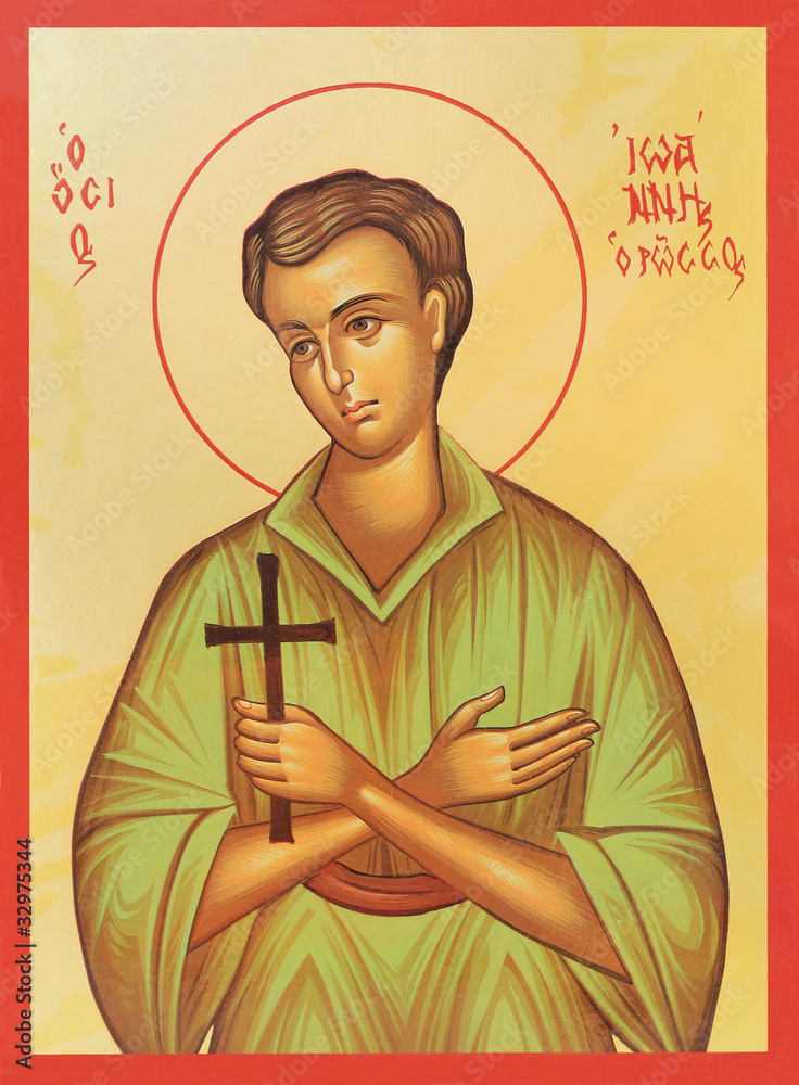 Byzantine painting of orthodox St John the Russian