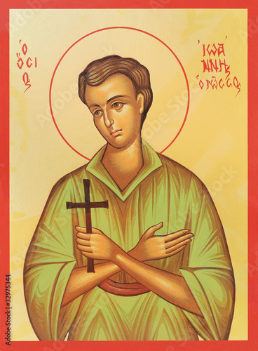 Byzantine painting of orthodox St John the Russian